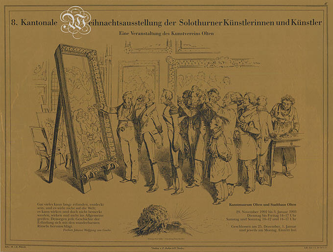 Kantonale Weihnachtsausstellung der Solothurner Künstlerinnen und Künstler, Kunstmuseum Olten, Stadthaus Olten
