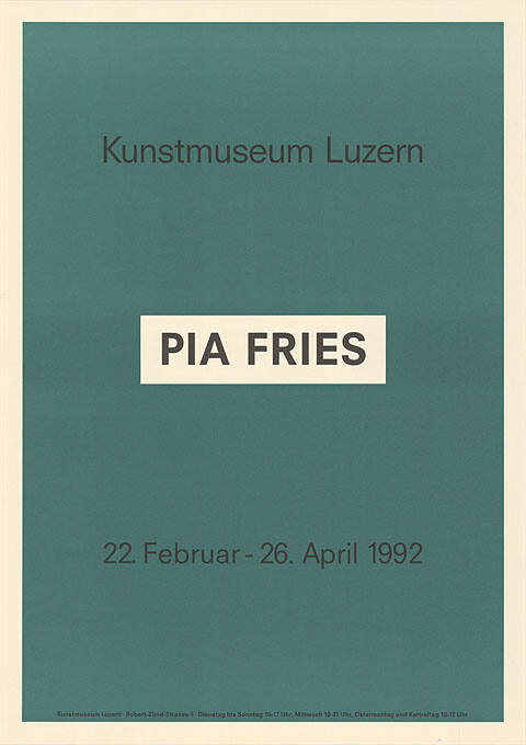 Pia Fries, Kunstmuseum Luzern
