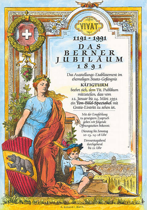 1191–1991, Das Berner Jubiläum 1891, Käfigturm Bern