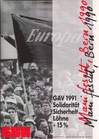 Manifescht, Bern 1990, GAV 1991, Solidarität, Sicherheit, Löhne +15%, GBH