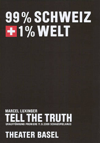 99% Schweiz + 1% Welt, Tell the Truth, Michael Luxinger, Theater Basel