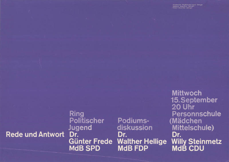Rede und Antwort, Ring Politischer Jugend, Podiumsdiskussion