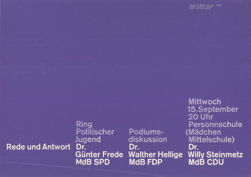 Rede und Antwort, Ring Politischer Jugend, Podiumsdiskussion