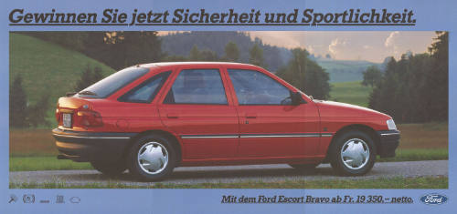 Gewinnen Sie jetzt Sicherheit und Sportlichkeit. Mit dem Ford Escort Bravo