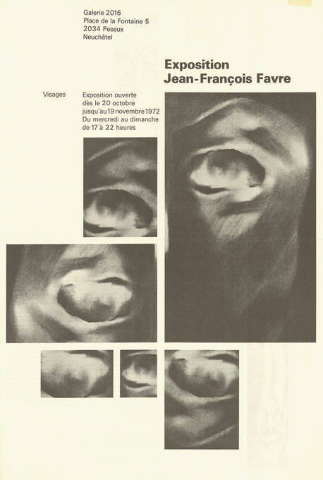 Exposition, Jean-François Favre, Visages, Galerie 2016, Neuchâtel
