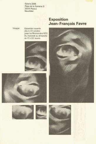 Exposition, Jean-François Favre, Visages, Galerie 2016, Neuchâtel