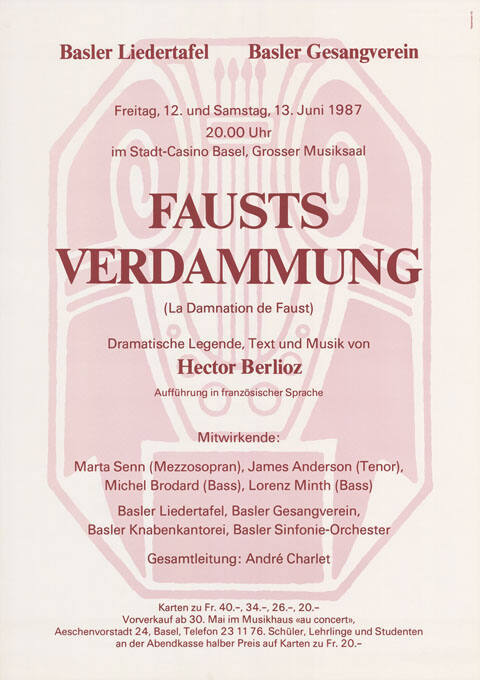 Fausts Verdammung, Hector Berlioz, Basler Liedertafel, Basler Gesangverein