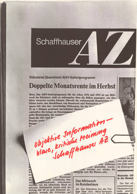 Objektive Information – klare, kritische Meinung, Schaffhauser AZ