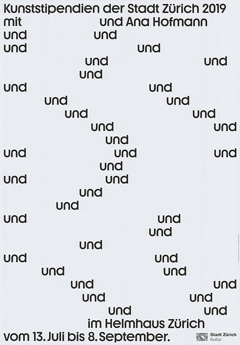 Kunststipendien der Stadt Zürich 2019 mit Ana Hofman, und [...], Helmhaus Zürich