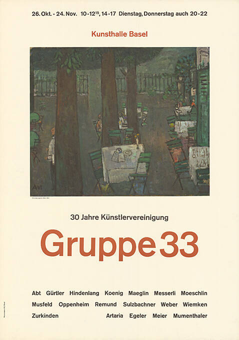 30 Jahre Künstlervereinigung Gruppe 33, Kunsthalle Basel