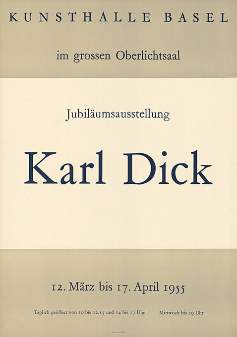 Karl Dick, Kunsthalle Basel