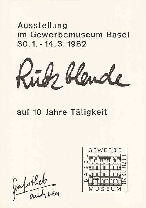 Rückblende auf 10 Jahre Tätigkeit, Gewerbemuseum Basel