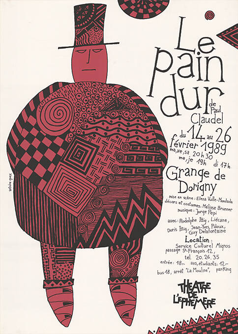 Le pain dur, Paul Claudel, Grange de Dorigny, Lausanne
