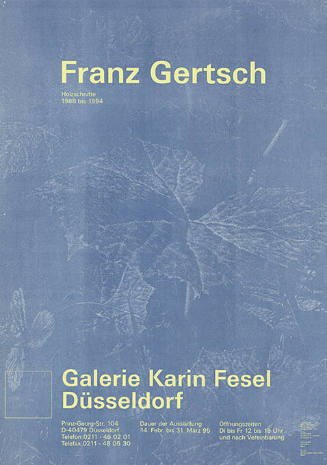 Franz Gertsch, Holzschnitte 1988–1994, Galerie Karin Fesel, Düsseldorf