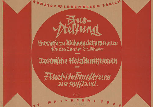 Entürfe zu Bühnendekorationen für das Zürcher Stadttheater, Javaische Holzschnitzereien, Architekturskizzen aus Russland, Kunstgewerbemuseum Zürich
