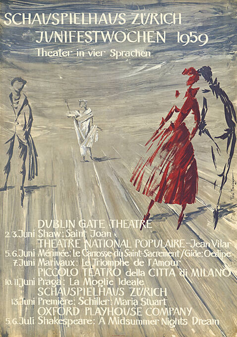Junifestwochen 1959, Theater in vier Sprachen, Schauspielhaus Zürich
