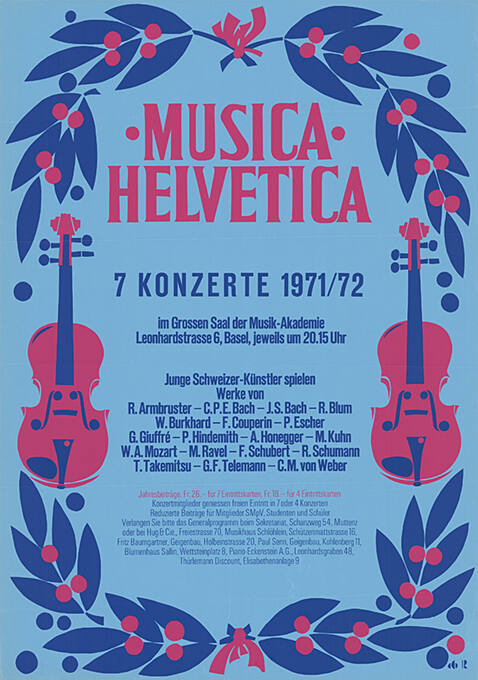 Musica Helvetica, Musik-Akademie, Basel