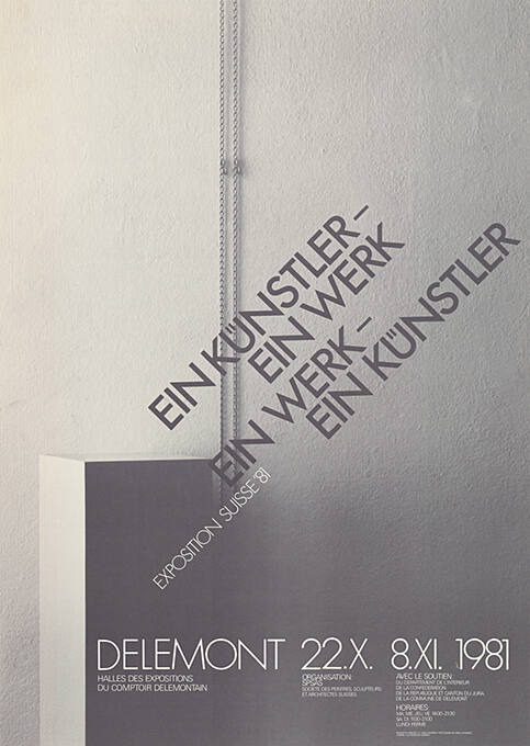 Ein Künstler – Ein Werk, Ein Werk – Ein Künstler, Expositions Suisses ’81, Delémont