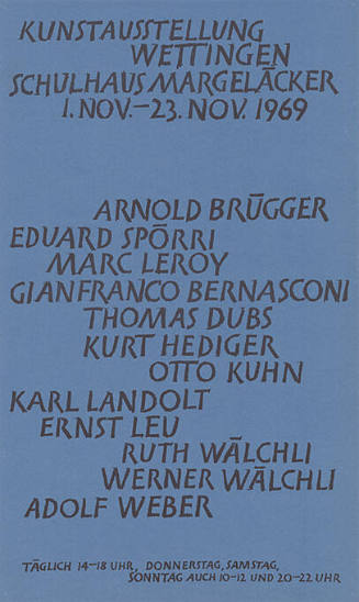 Kunstausstellung Wettingen, Schulhaus Margeläcker