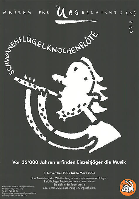 Schwanenflügelknochenflöte, Vor 35'000 Jahren erfinden Eiszeitjäger die Musik, Museum für Urgeschichte(n), Zug