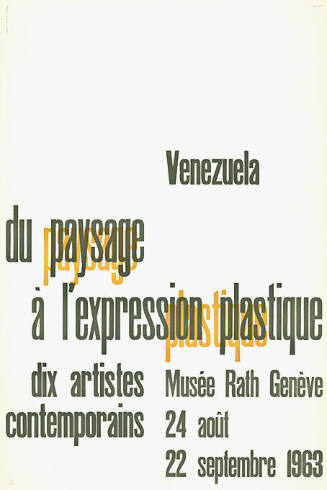 Venezuela, du paysage à l’expression plastique, dix artistes contemporains, Musée Rath Genève