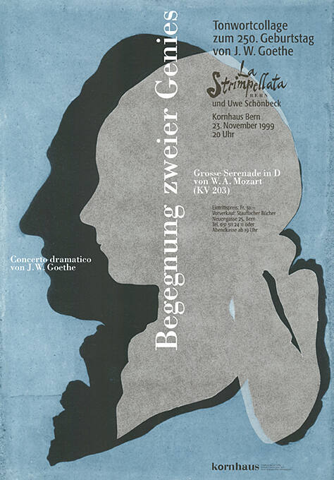 Begegnung zweier Genies, Tonwortcollage zum 250. Geburtstag von J. W. Goethe, La Strimpellata, Kornhaus