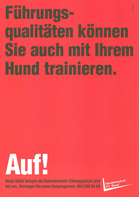 Führungsqualitäten können Sie auch mit Ihrem Hund trainieren. Auf! Handelsschule KV Basel