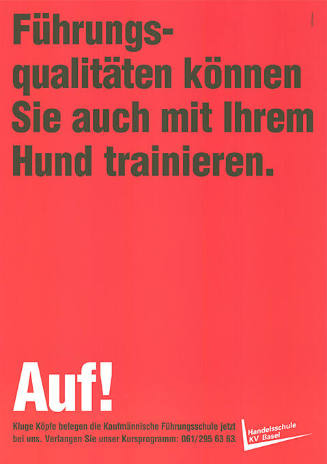 Führungsqualitäten können Sie auch mit Ihrem Hund trainieren. Auf! Handelsschule KV Basel