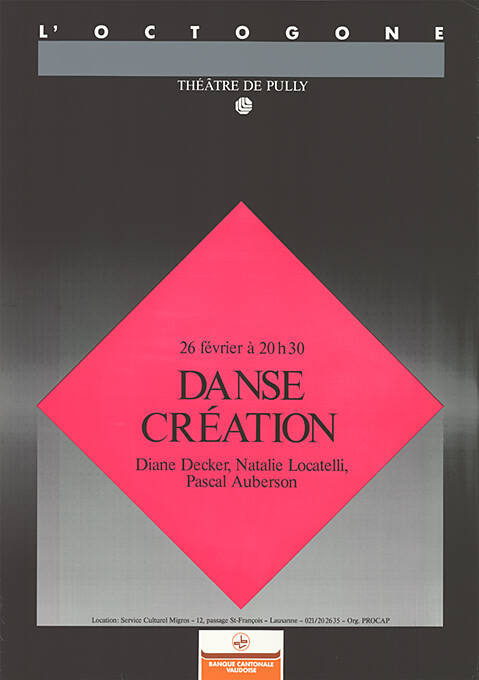 Danse Création, L’Octogone, Théâtre de Pully