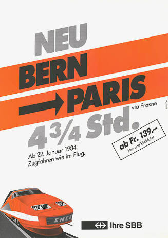 Neu, Bern–Paris, Ihre SBB