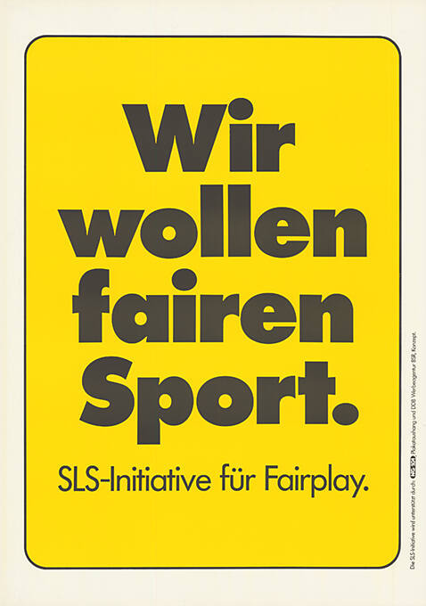 Wir wollen fairen Sport. SLS-Inititative für Fairplay.