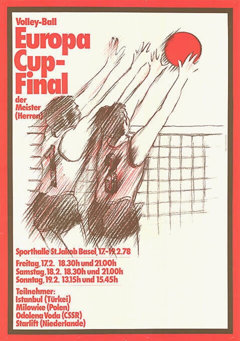 Volley-Ball, Europa Cup-Final der Meister (Herren), Sporthalle St. Jakob Basel