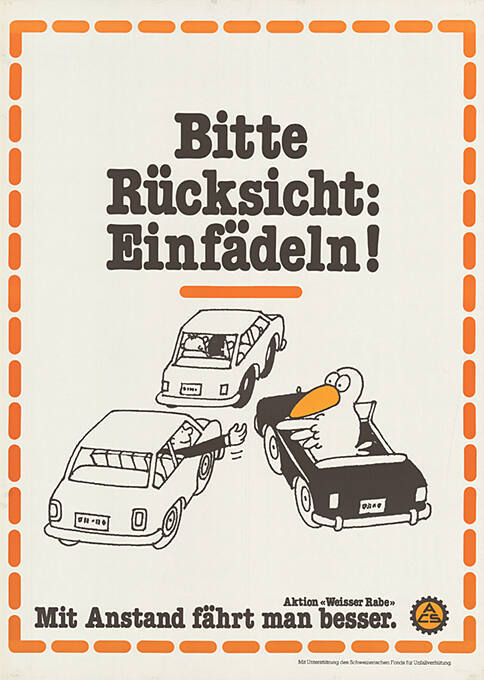 Bitte Rücksicht: Einfädeln! Mit Anstand fährt man besser. ACS