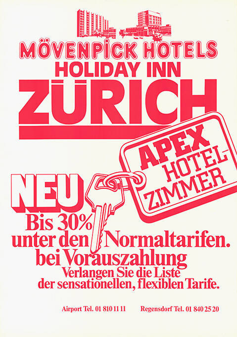 Mövenpick Hotels, Holiday Inn Zürich, Apex Hotelzimmer