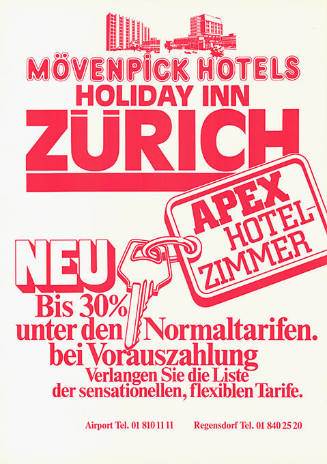 Mövenpick Hotels, Holiday Inn Zürich, Apex Hotelzimmer
