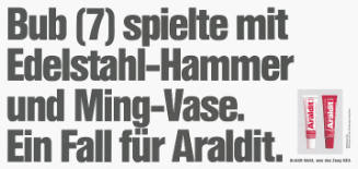 Bub (7) spielte mit Edelstahl-Hammer und Ming-Vase. Ein Fall für Araldit.