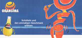 Orangina, Schütteln und den einmaligen Geschmack erleben.