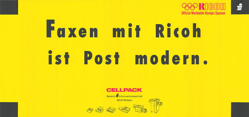 Faxen mit Ricoh ist Post modern. Cellpack