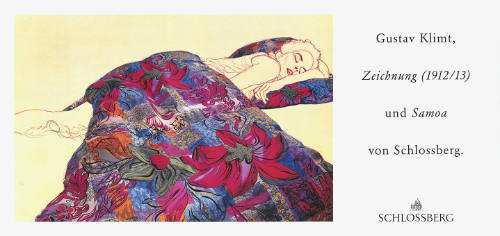 Gustav Klimt, Zeichnung (1912/13) und Samoa von Schlossberg