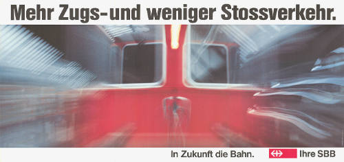 Mehr Zugs- und weniger Stossverkehr. In Zukunft die Bahn. Ihre SBB