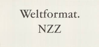 Weltformat. NZZ