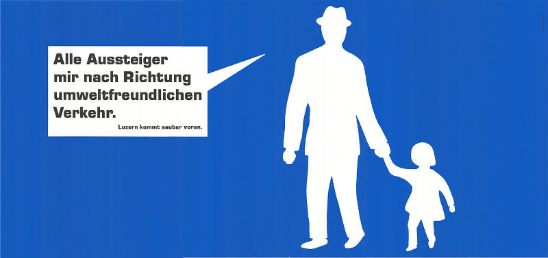 Alle Aussteiger mir nach Richtung umweltfreundlichen Verkehr. Luzern kommt sauber voran.