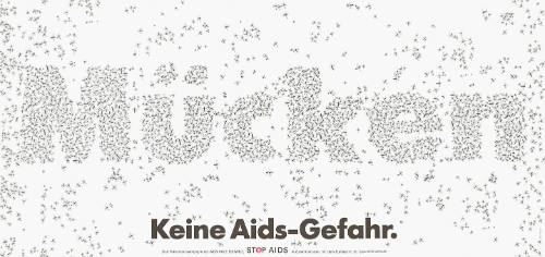 Mücken, Keine Aids-Gefahr.