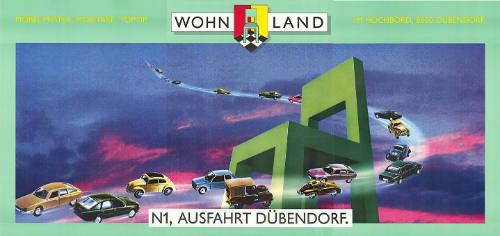 Wohnland, N1, Ausfahrt Dübendorf.
