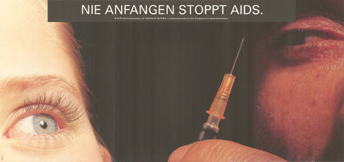 Nie anfangen stoppt AIDS.