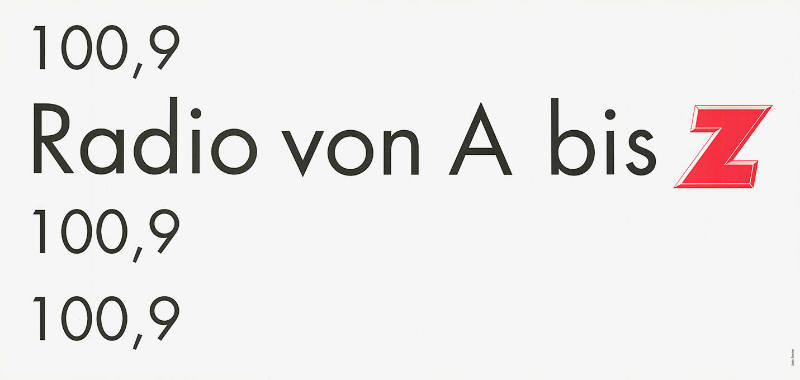 100,9, Radio von A bis Z