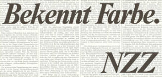 Bekennt Farbe. NZZ