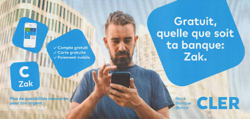 Gratuit, quelle que soit ta banque: Zak. Bank Cler