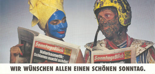SonntagsBlick, Naturkosmetik: Schlamm macht schön! Wir wünschen allen einen schönen Sonntag.