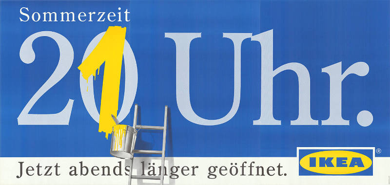 Sommerzeit, 21 Uhr. Jetzt abends länger geöffnet. IKEA